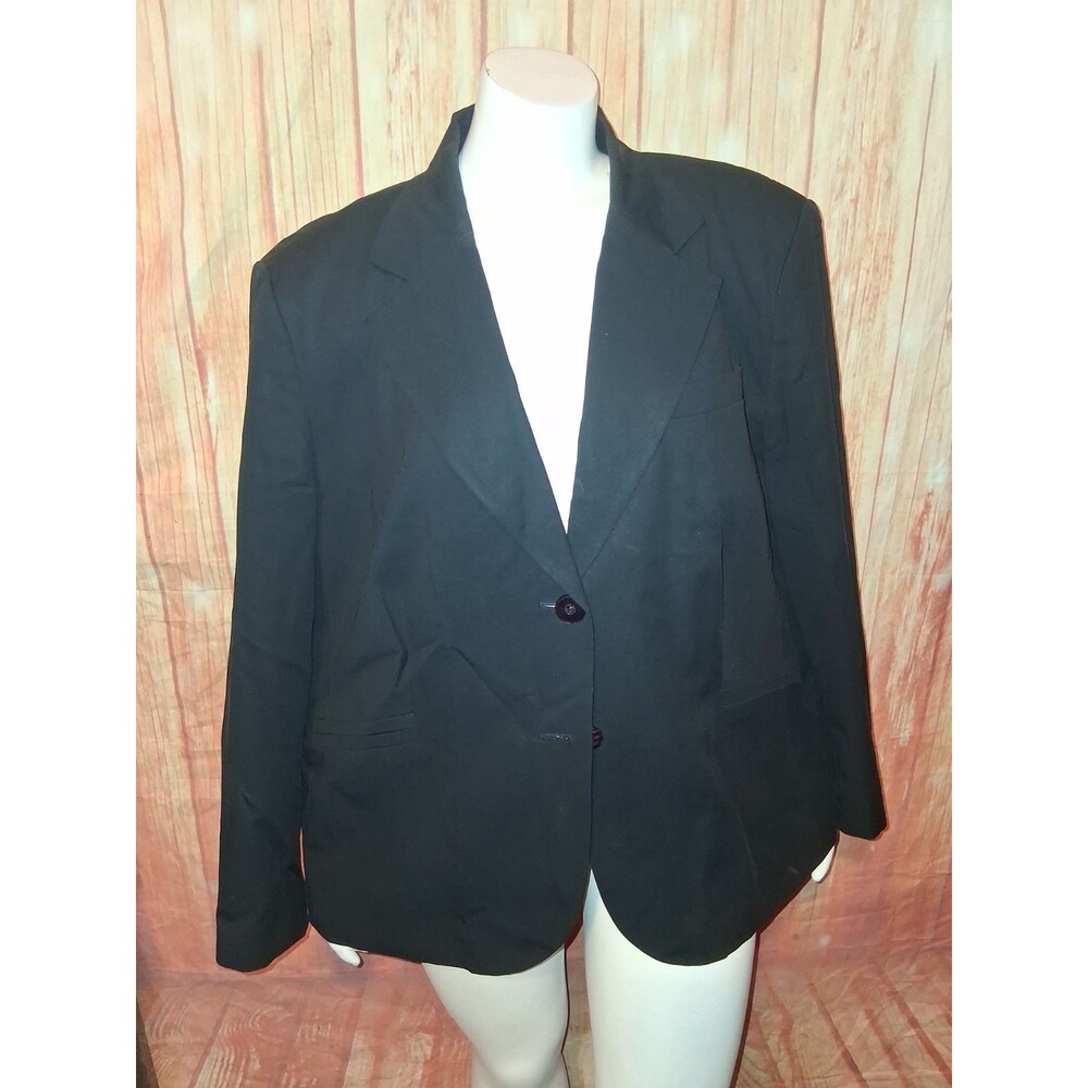 Talbots Black Long Sleeve 2 Button Blazer Sz 18W